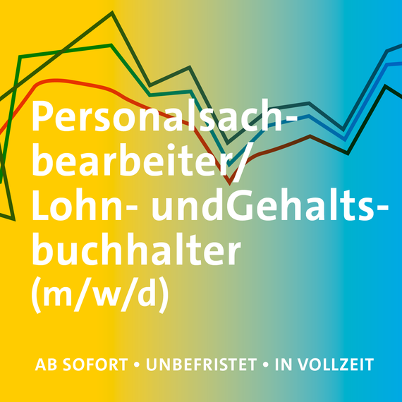 Stellenanzeigen auf Social Media mit dem Logo der Individualhilfe Heidelberg mit cyan-gelbem Farbverlauf. 