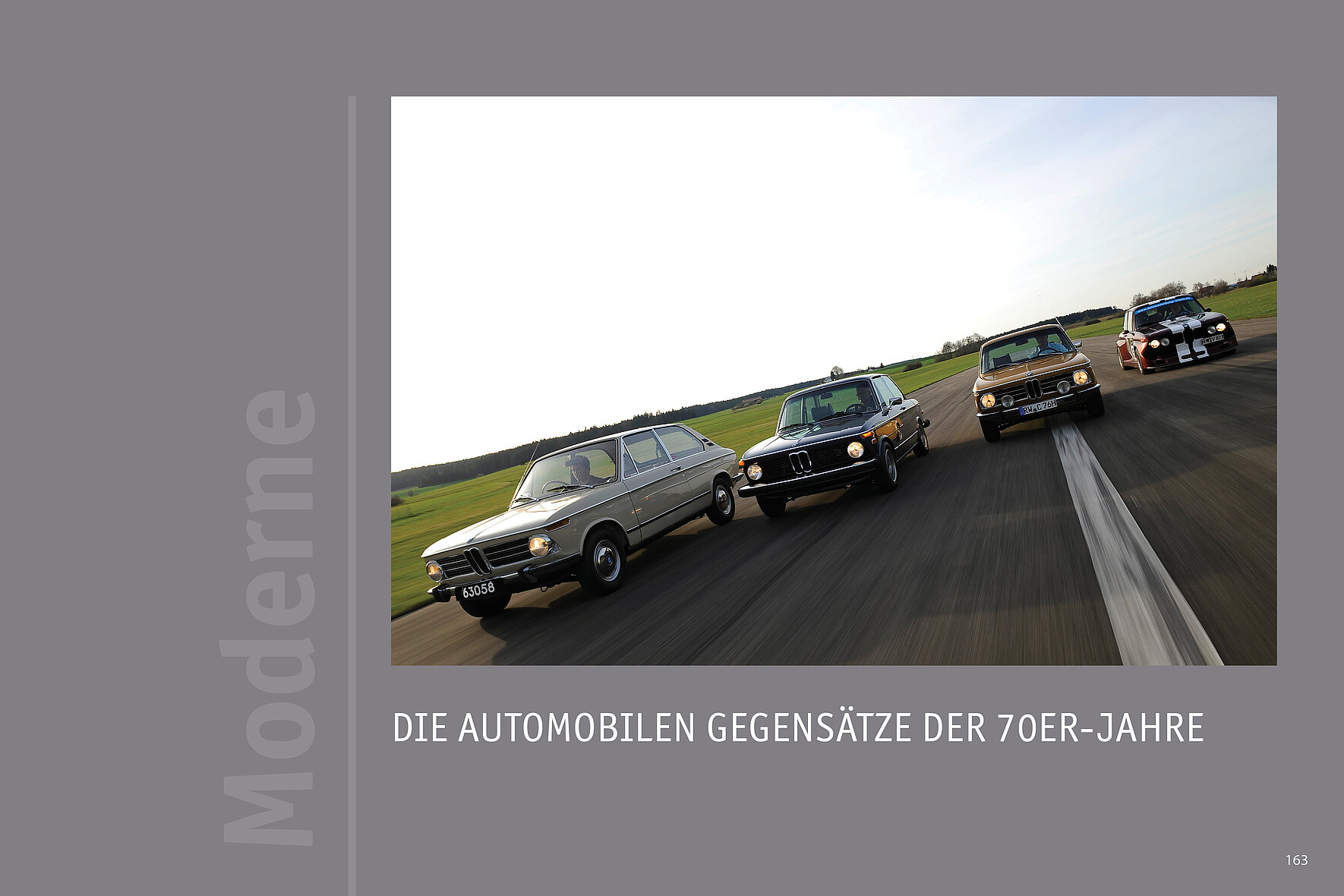Die Einleitung in ein neues Kapitel des Bildbandes der Autosammlung Steim über die 70er-Jahre.