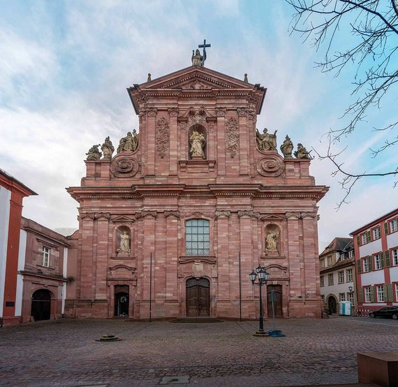 Die Jesuitenkirche in Heidelberg in der Altstadt.