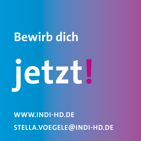 Stellenanzeigen auf Social Media mit dem Logo der Individualhilfe Heidelberg mit cyan-violettem Farbverlauf. 