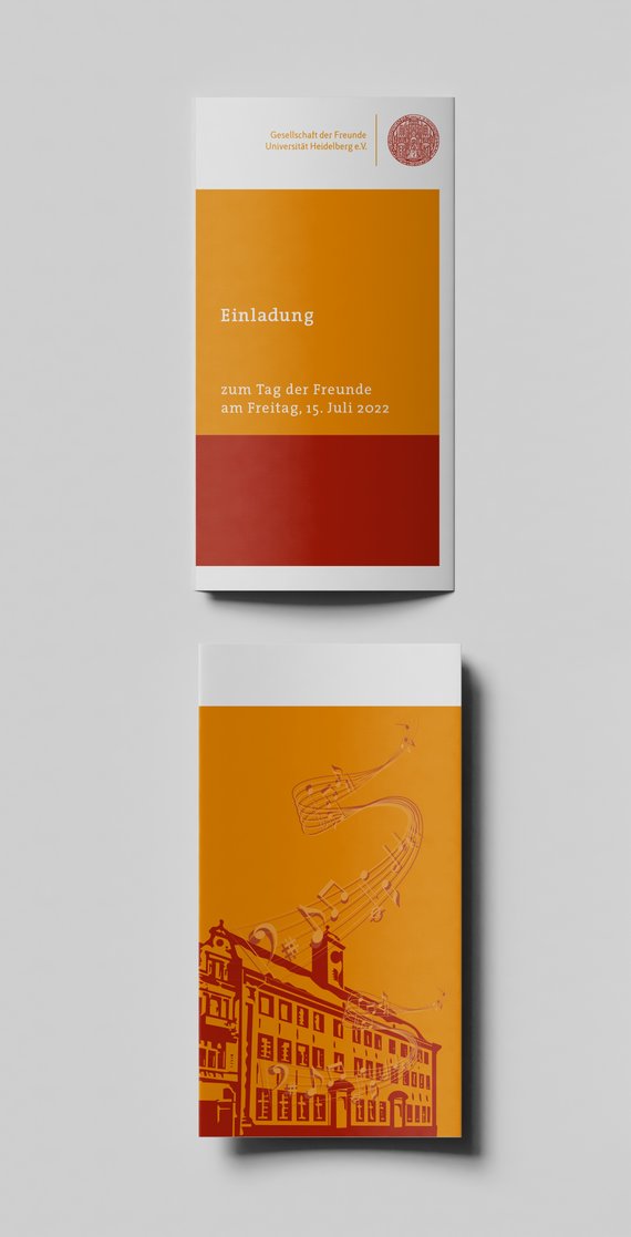 Eine Einladung der Gesellschaft der Freunde Heidelberg zum Tag der Freunde mit einer Abbildung der alten Universität Heidelberg.